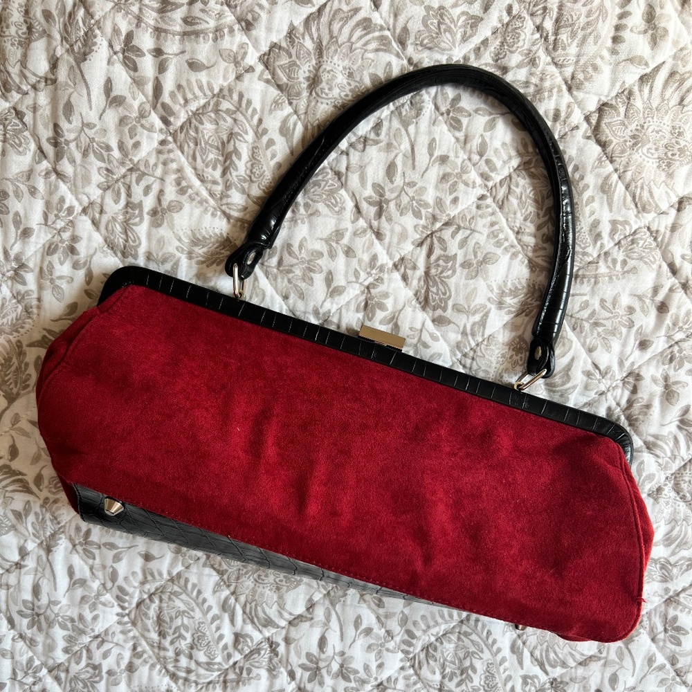 Vintage Red Suede Bag